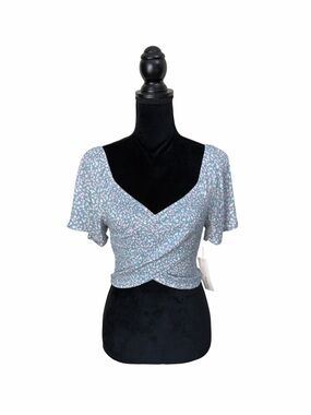 Urban Romantic’s NWT floral crop smocked elastic cottagecore bohemian top small
